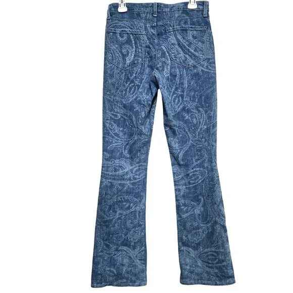 L’Agence Stassi High Rise Jeans 29 Sleek Baby Boot Blue Paisley - Picture 5 of 14